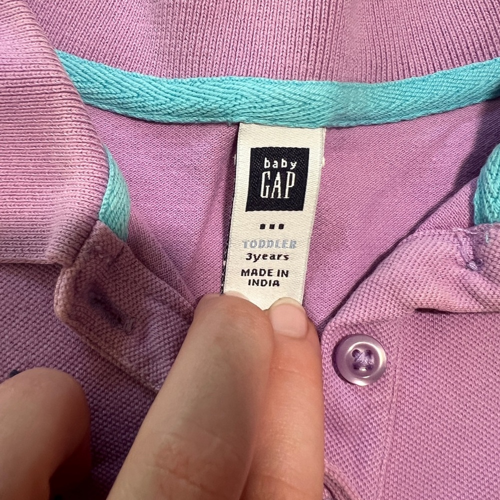 GAP Lilac Kids Polo with Floral Design EUC - Picture 3 of 3